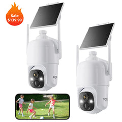 🔥360°PTZ Solar Panel Security Camera System Dzees D3K (2 - Cam) - dzees - cam