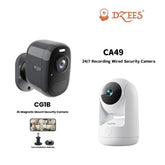 CG1B Magnetic Mount Security Camera + CA49 24/7 Recording Wired Security Camera - Dzees Camera Bundle