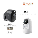CG1B Magnetic Mount Security Camera + CA49 24/7 Recording Wired Security Camera - Dzees Camera Bundle