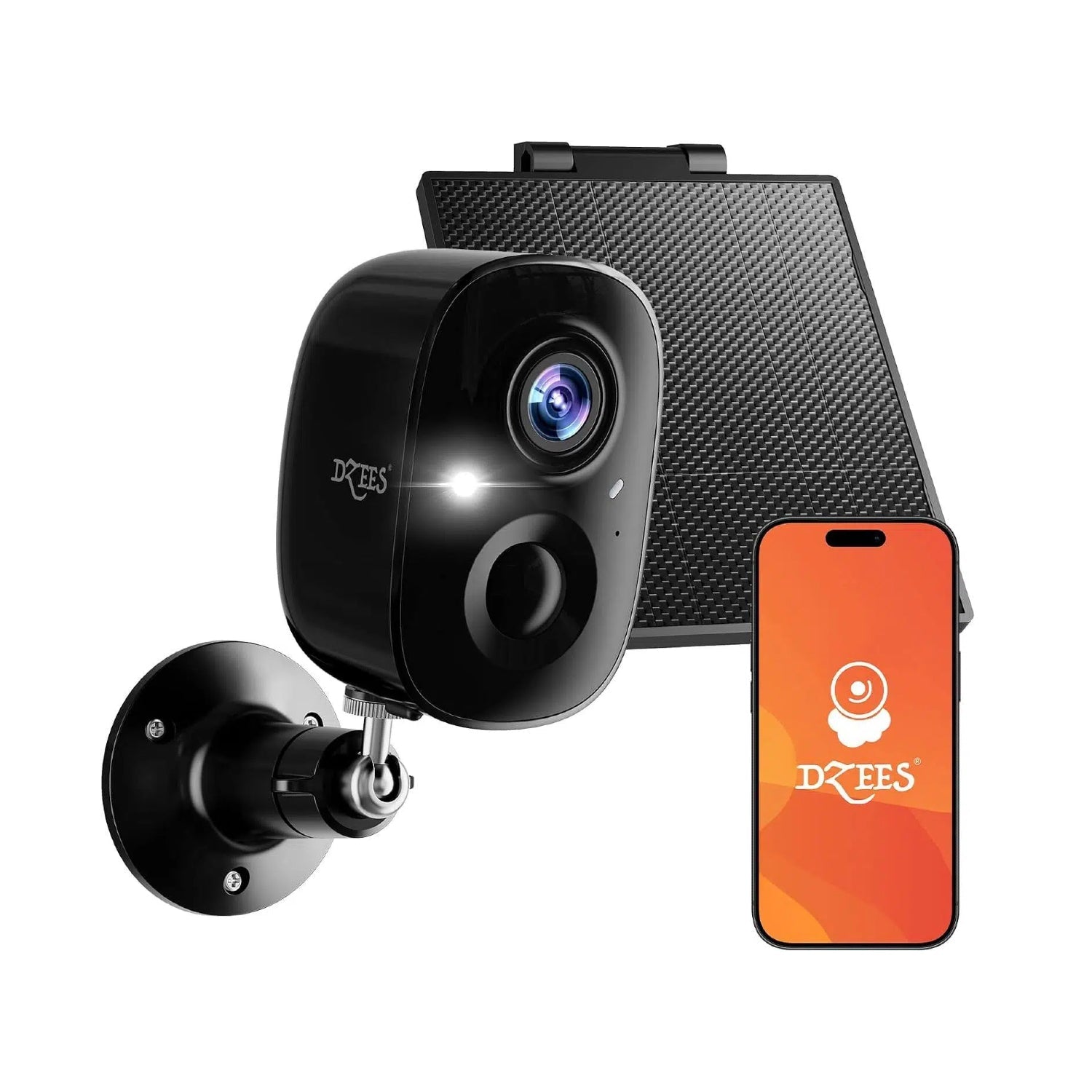 Solar Wireless Outdoor Security Camera – 2K HD, Battery Powered, AI Detection, Color Night Vision, 2-Way Audio, IP65 Waterproof Dzees G6BK - dzees-cam
