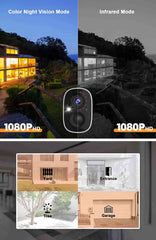 Outdoor Wireless Security Camera – 2K Battery Powered, Color Night Vision, AI Motion Detection, Siren Alarm (2 - Pack) - dzees - cam