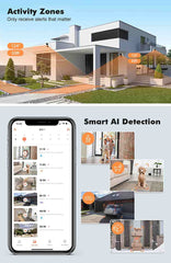 Outdoor Wireless Security Camera – 2K Battery Powered, Color Night Vision, AI Motion Detection, Siren Alarm (2 - Pack) - dzees - cam