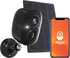 Solar Wireless Outdoor Security Camera – 2K HD, Battery Powered, AI Detection, Color Night Vision, 2 - Way Audio, IP65 Waterproof Dzees G6BK - dzees - cam