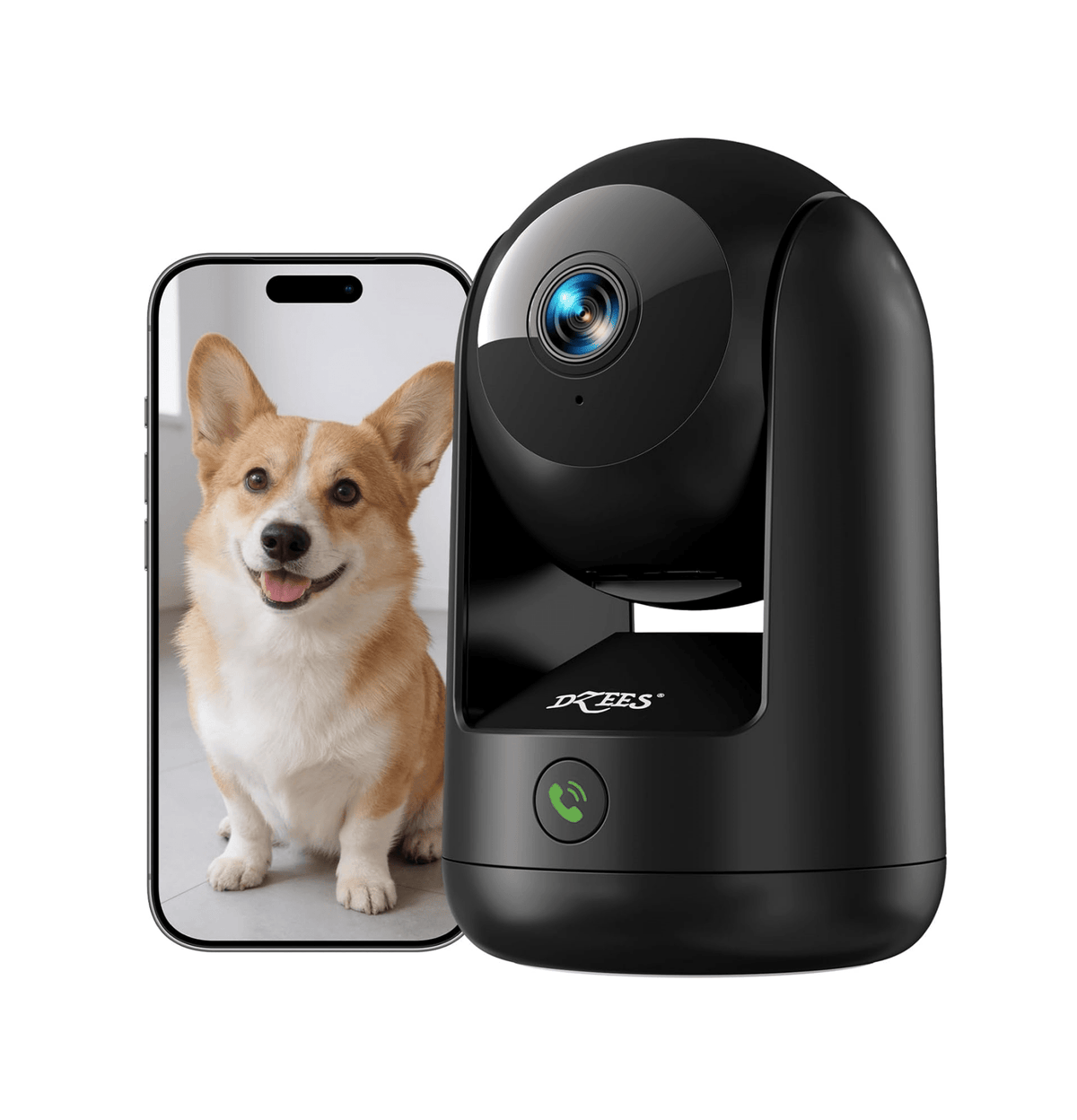 360° 2K Smart Indoor Security Camera – AI Motion Tracking, Night Vision, 2.4G/5G WiFi - Dzees CA49B - dzees - cam
