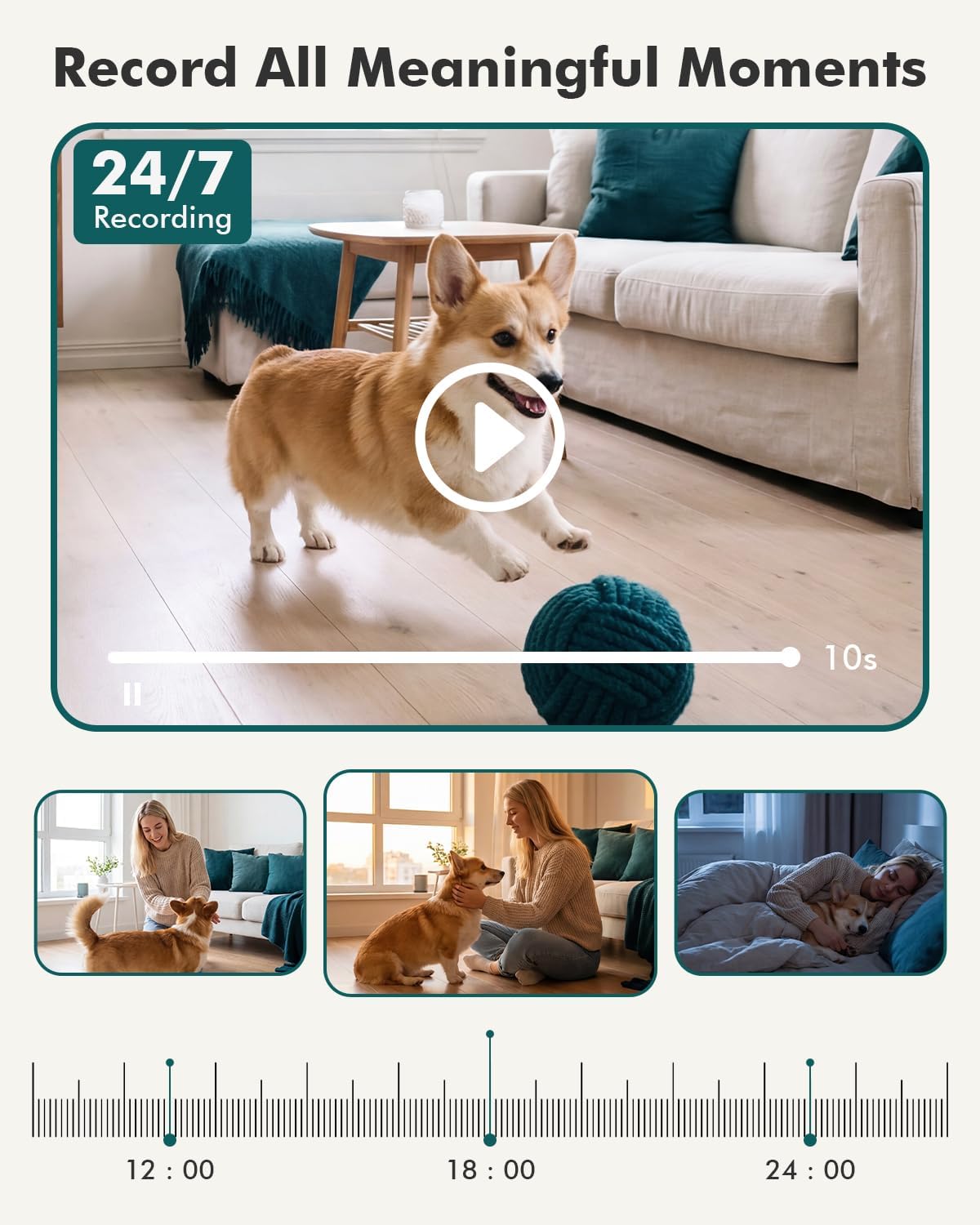 360° 2K Smart Indoor Security Camera – AI Motion Tracking, Night Vision, 2.4G/5G WiFi - Dzees CA49B - dzees - cam