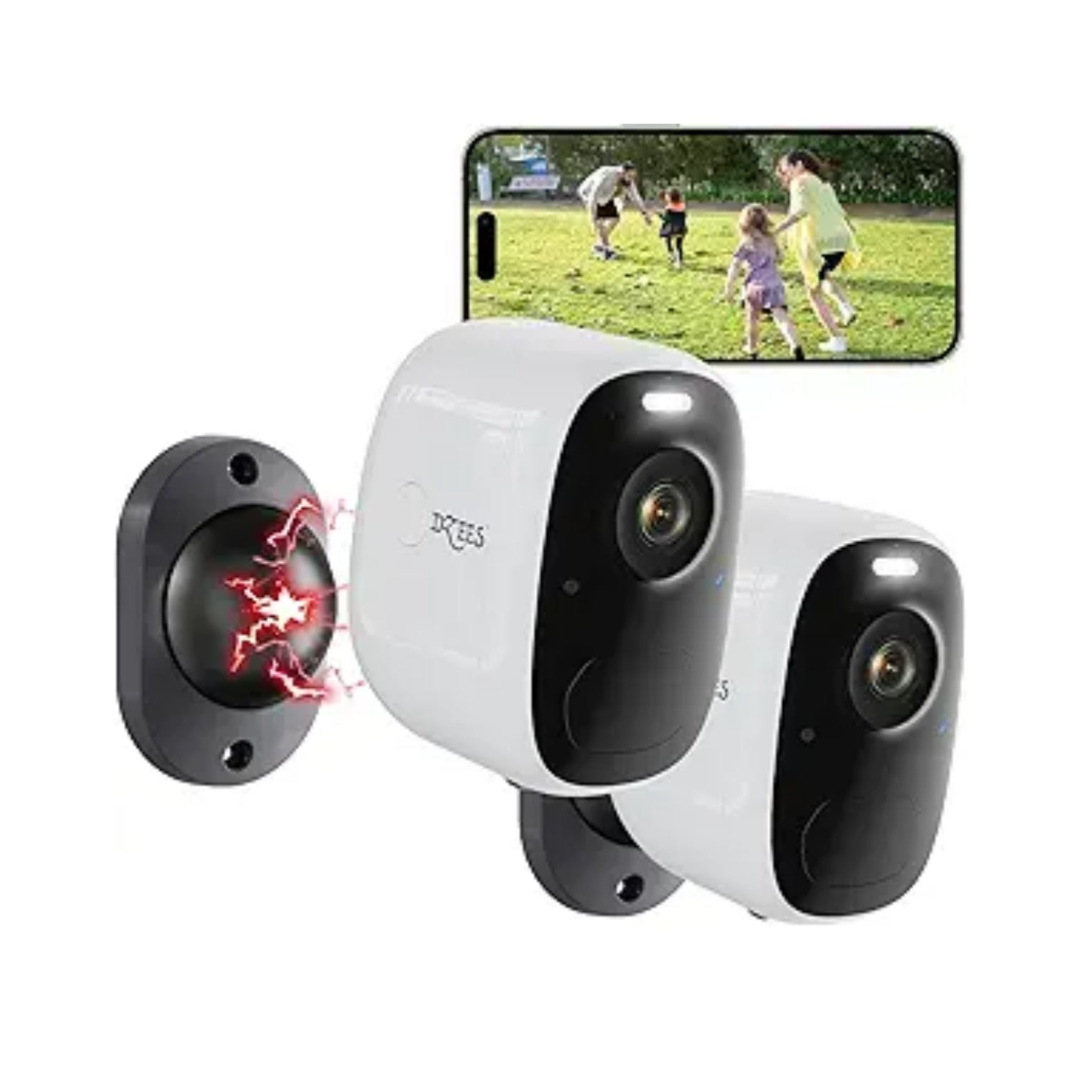 Wireless Outdoor Security Camera 2.5K – No-Drill Magnetic Mount, Night Vision, Smart Alerts, 2-Way Audio Dzees G1