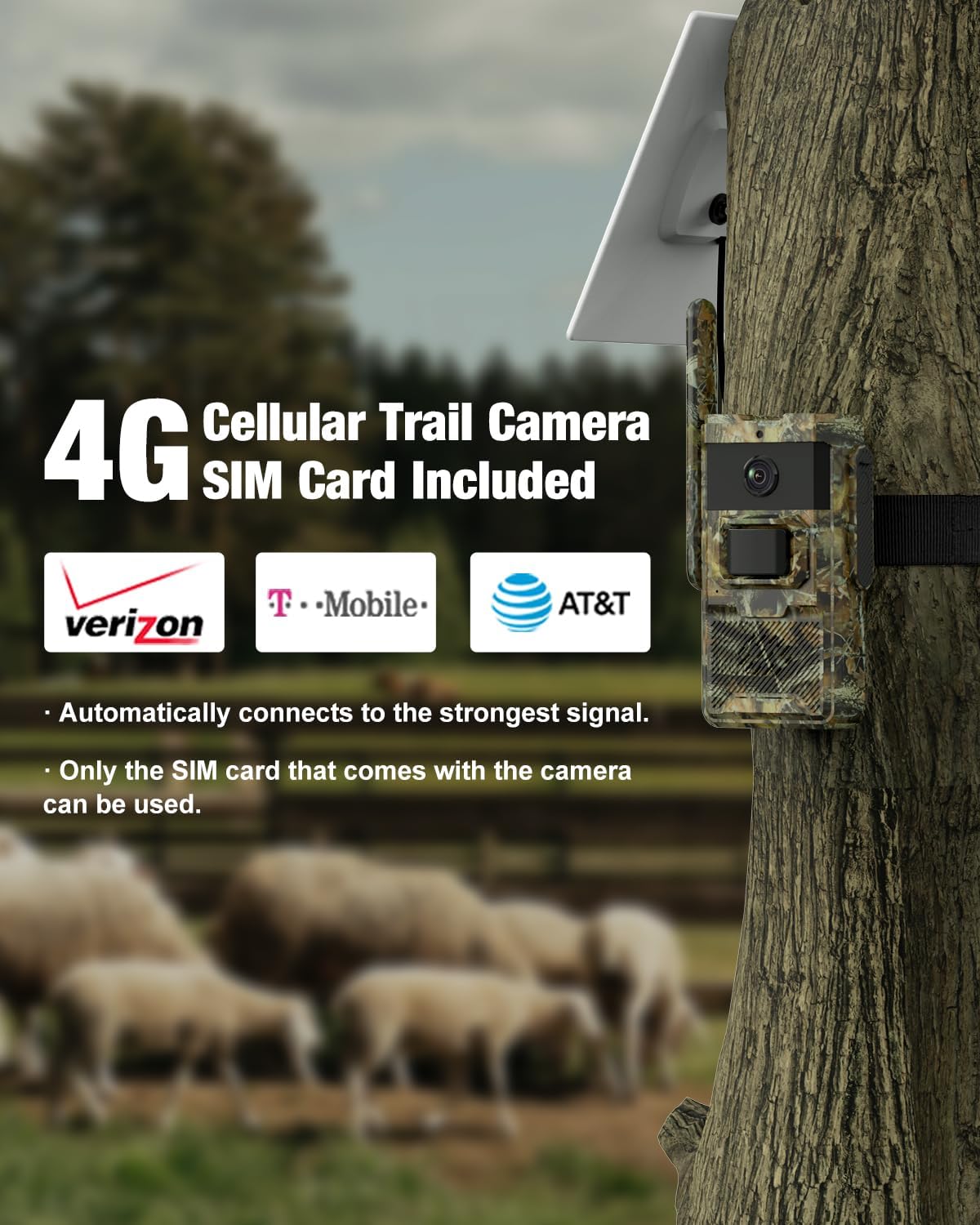 4G LTE Cellular Trail Camera Include SIM Card