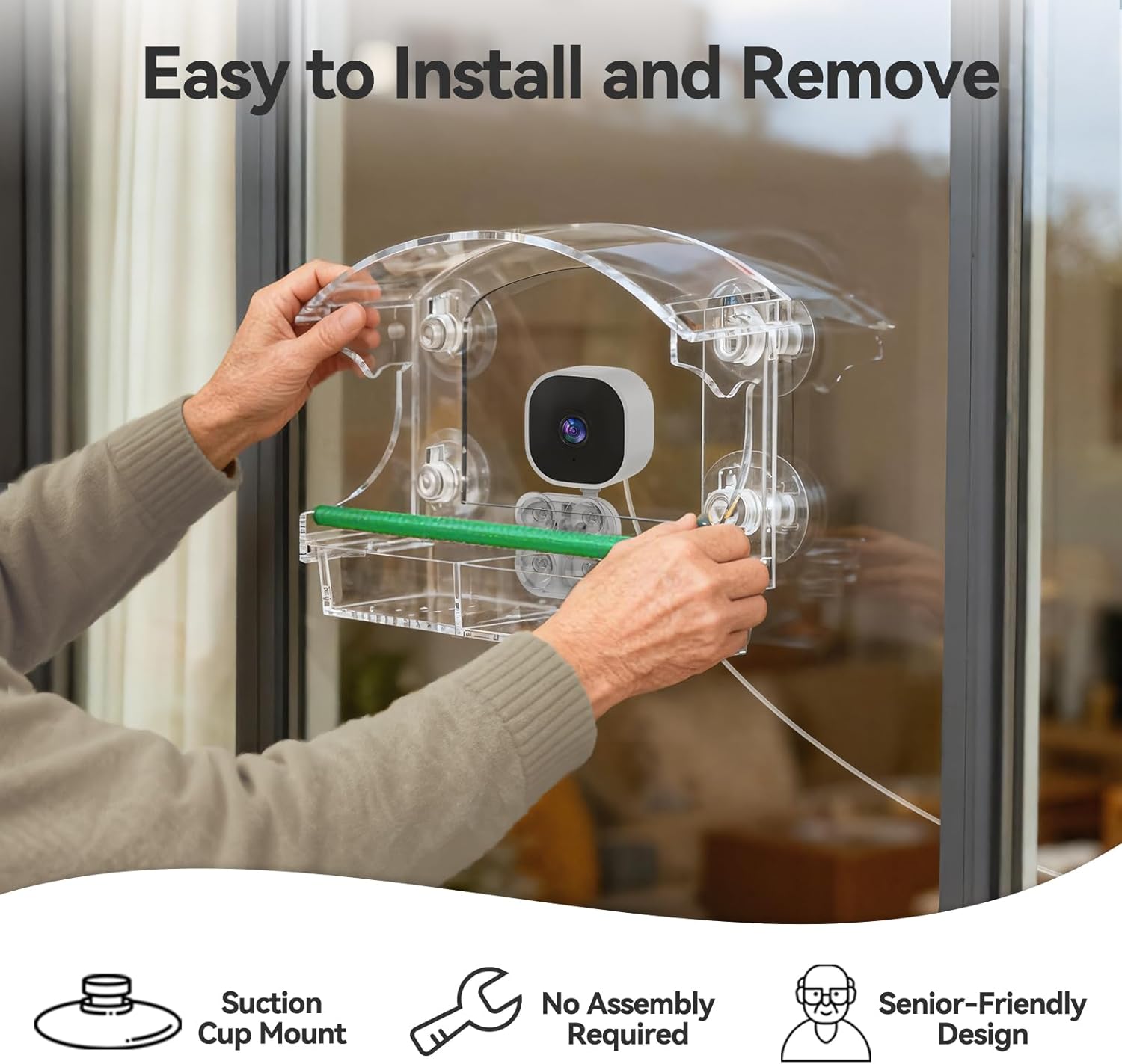 2K Smart Window Bird Feeder Camera – AI Bird Identifier, Live Streaming & Auto Capture Dzees