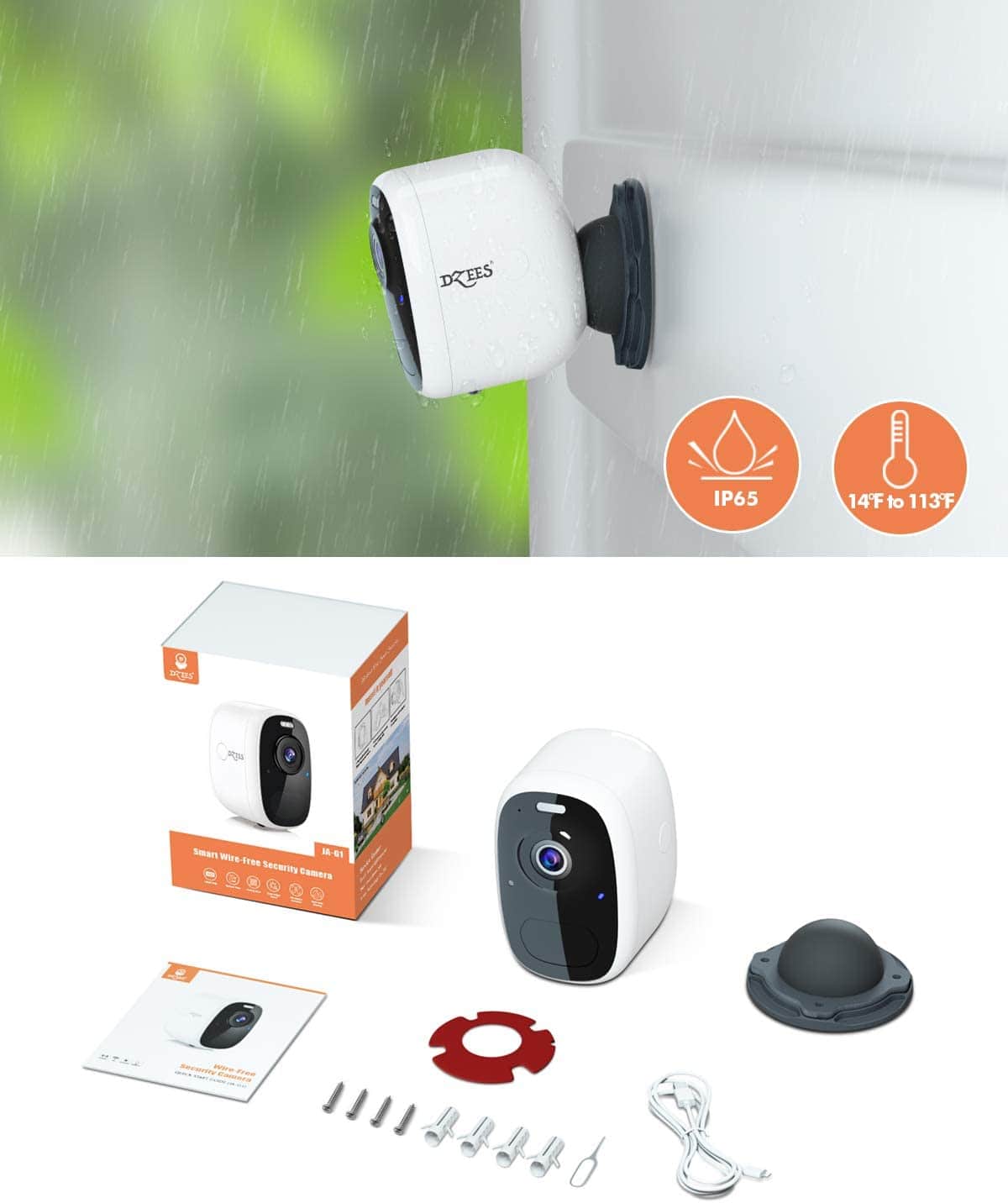 🔥Magnetic Mount Wireless Outdoor Security Camera Dzees G1D (2-Cam)