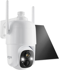 360° PTZ Camera with Solar Panel Wireless Outdoor Security Camera, 2K Spotlight Security Camera - Dzees D3K