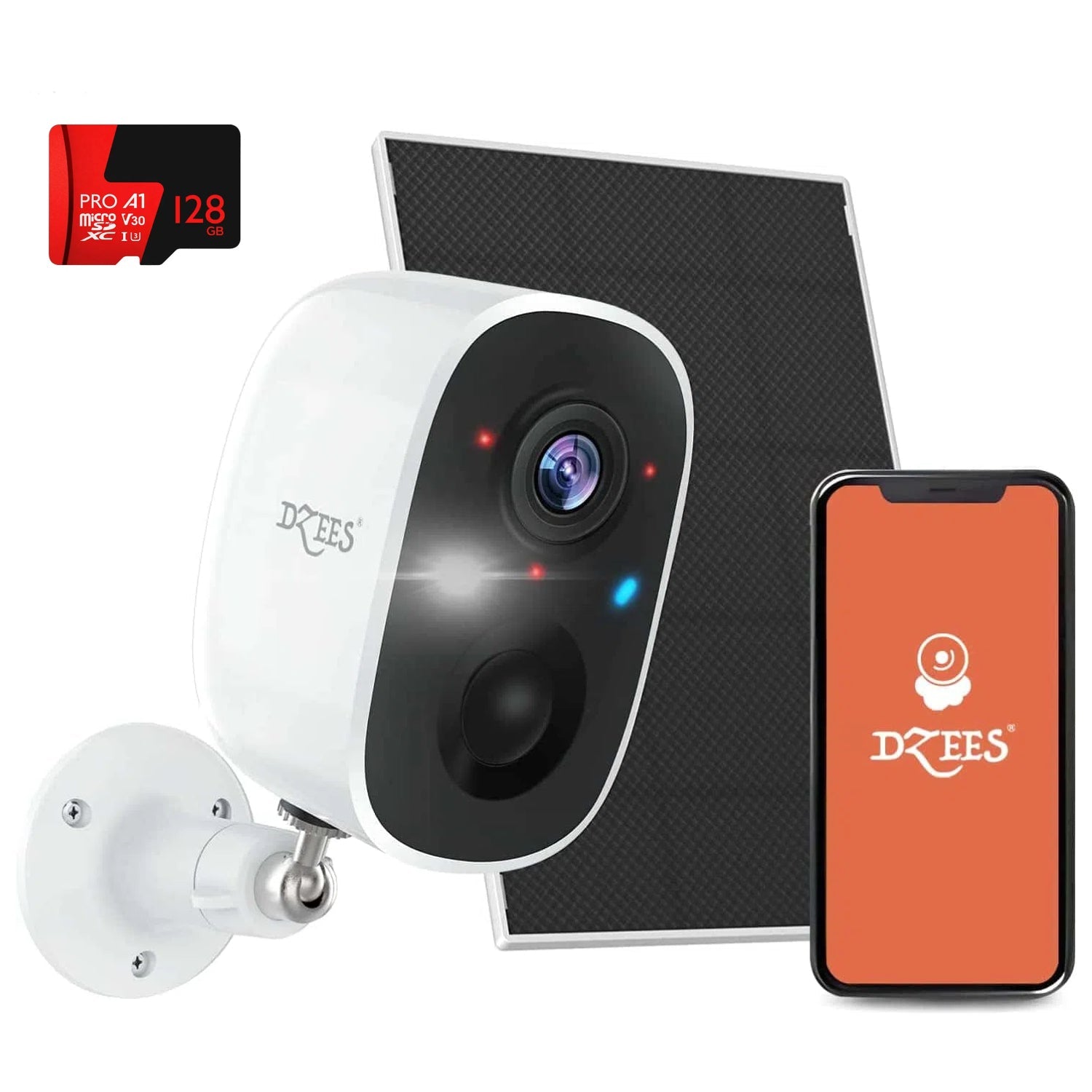 Mini 2K Solar Wireless Outdoor Security Camera – AI Detection, Color Night Vision, Siren Alert, 100% Wire - Free Dzees G6K - dzees - cam