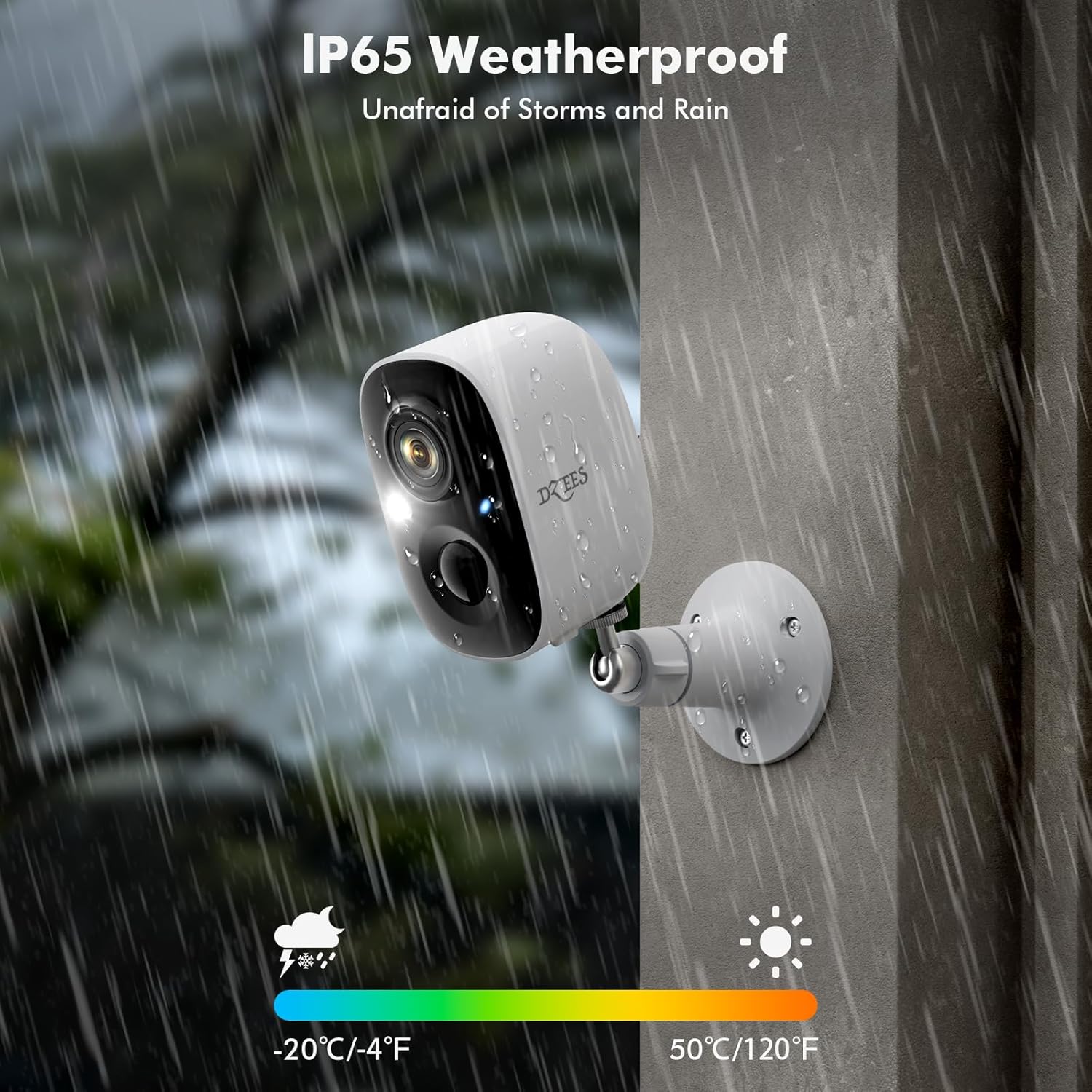 Outdoor Wireless Security Camera – 2K Battery Powered, Color Night Vision, AI Motion Detection, Siren Alarm (2 - Pack) - dzees - cam