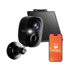 Solar Wireless Outdoor Security Camera – 2K HD, Battery Powered, AI Detection, Color Night Vision, 2-Way Audio, IP65 Waterproof Dzees G6BK - dzees-cam
