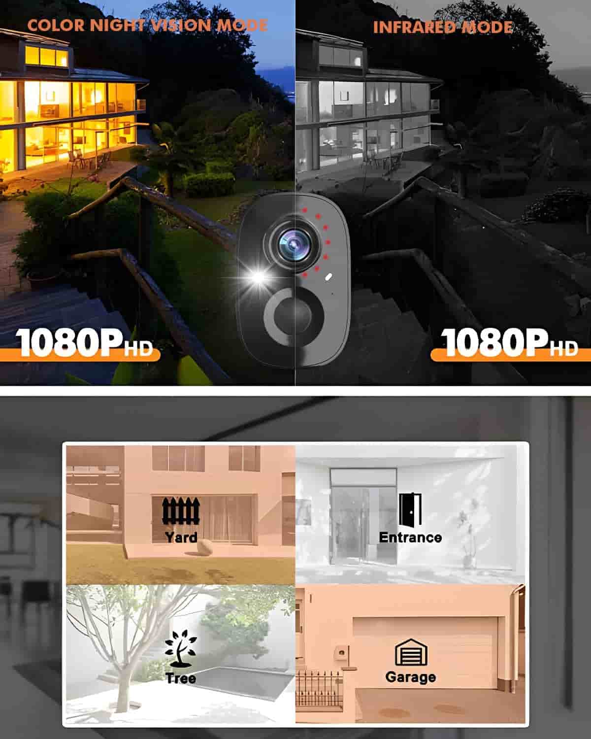 2K Wireless Outdoor Security Camera – Battery Powered, AI Detection, 2 - Way Audio, IP65 Waterproof Dzees G6B - dzees - cam