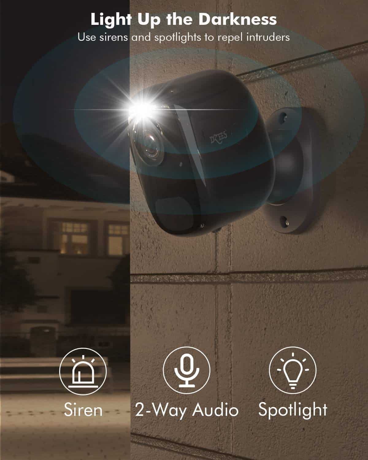 4MP Wireless Outdoor Security Camera – Battery Powered, AI Motion Detection, Color Night Vision, No Wiring Needed - Dzees G1B - dzees - cam