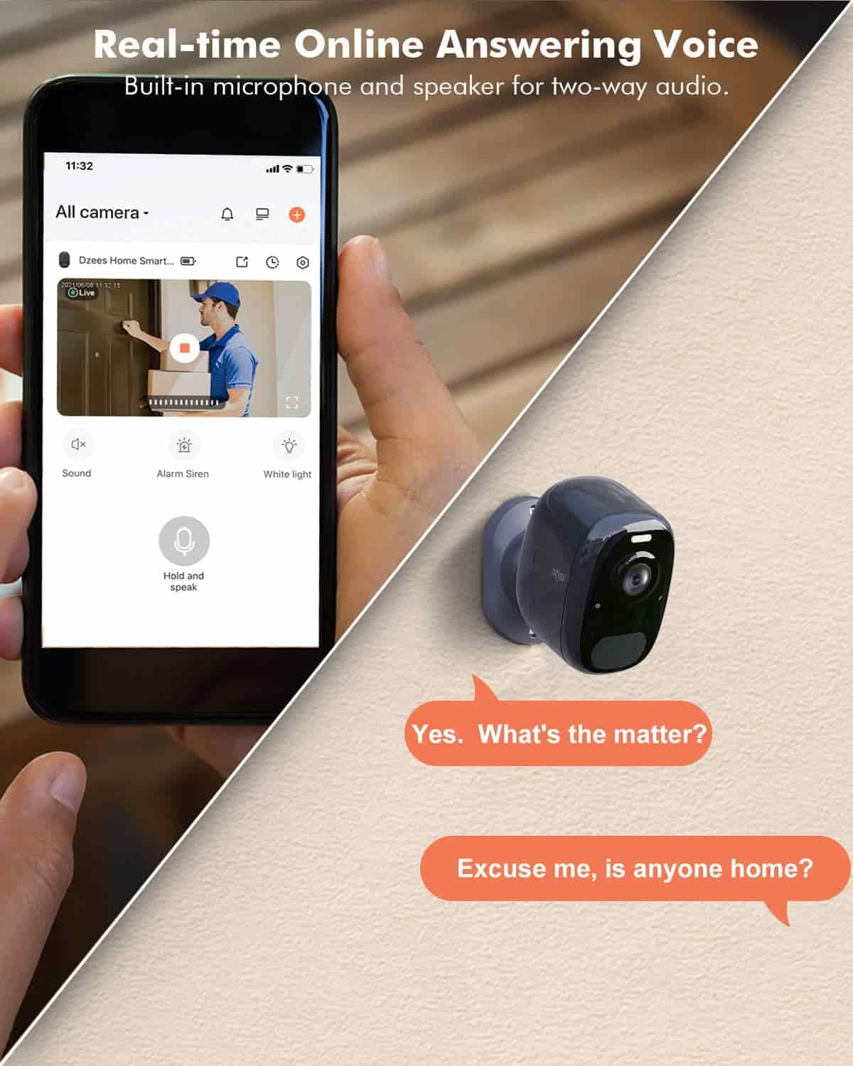 4MP Wireless Outdoor Security Camera – Battery Powered, AI Motion Detection, Color Night Vision, No Wiring Needed - Dzees G1B - dzees - cam