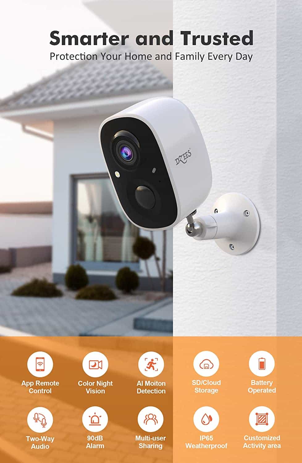 WiFi Wireless Battery Powered Surveillance Camera for Home Security Sy –  dzees-cam