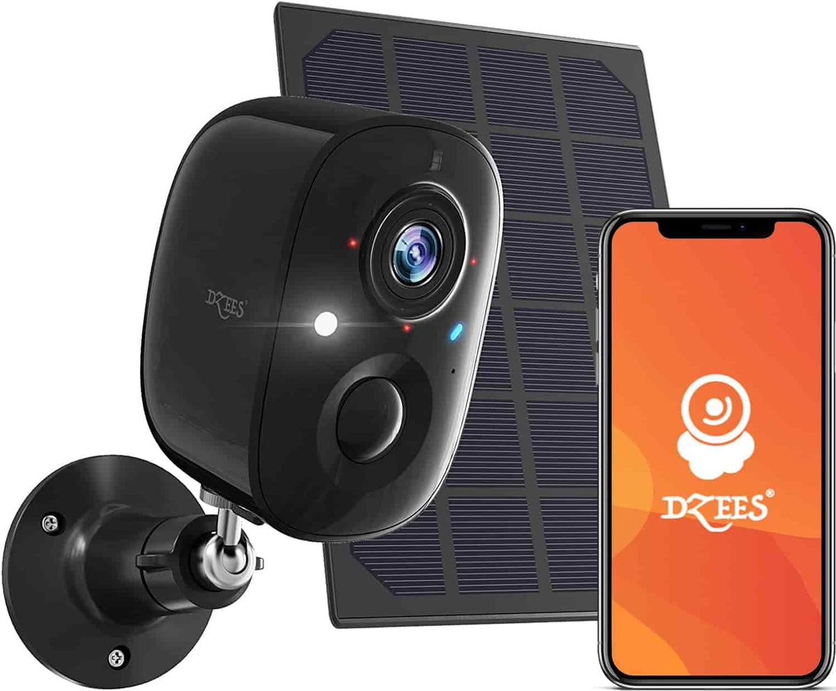 Solar Wireless Outdoor Security Camera – 2K HD, Battery Powered, AI Detection, Color Night Vision, 2 - Way Audio, IP65 Waterproof Dzees G6BK - dzees - cam